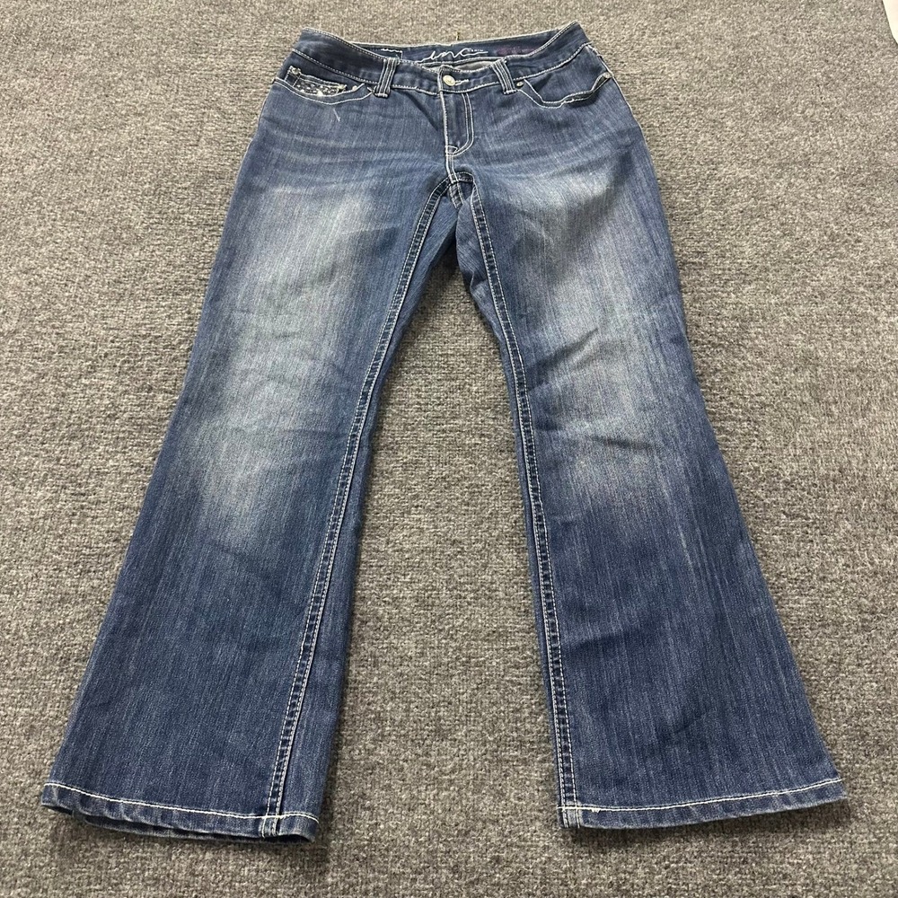 INC Jeans Womens Size 6Blue Bootcut Embellished Sequin Rhinestone Stretch Denim